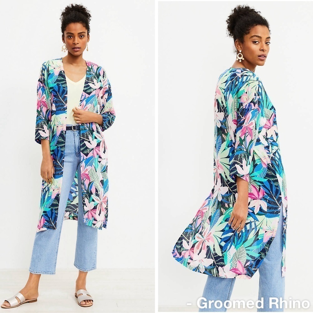 Loft Palm Duster Wrap Kimono Size M/ L
